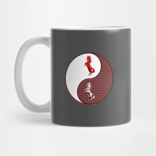 yin yang balance harmony design eastern philosophy horse Mug
